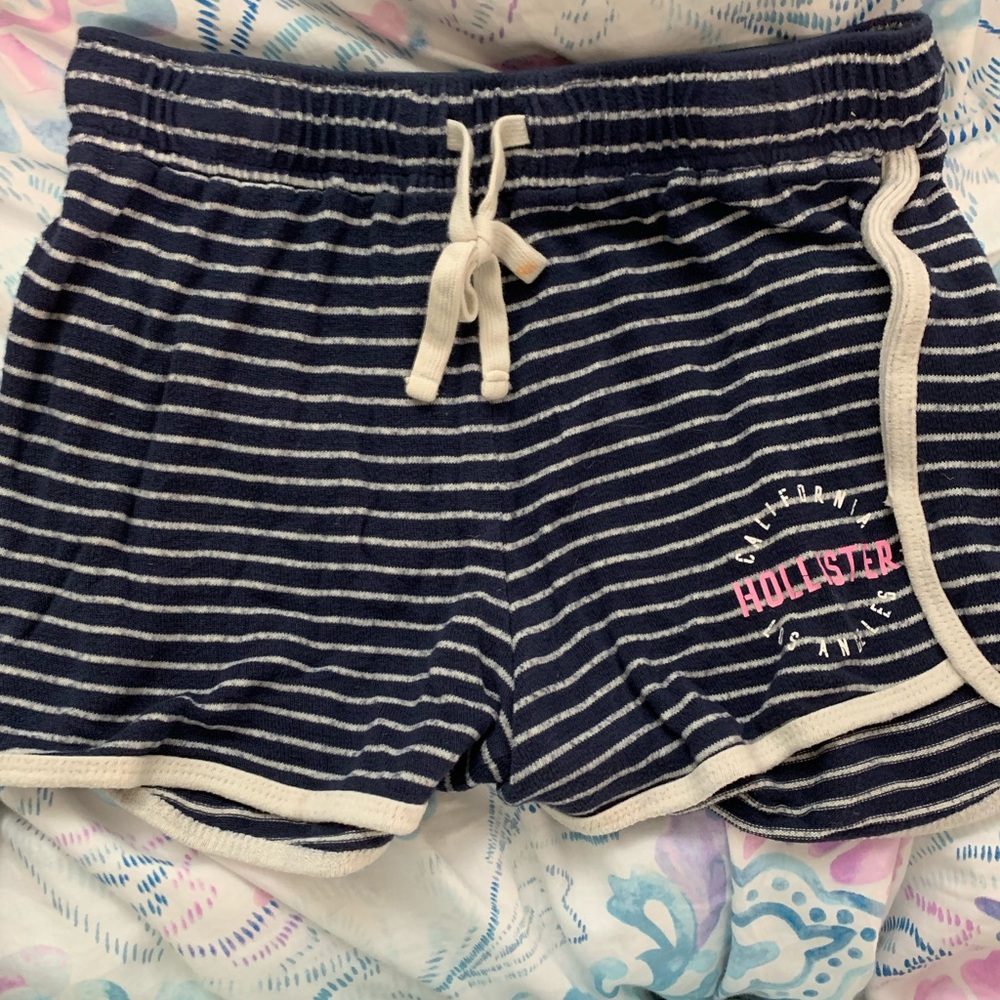 Blue striped Hollister pajama shorts